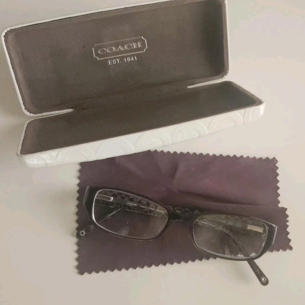 Coach Brown Black Tortoise Shell Frames With Case - image 1